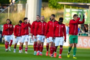 Vejle-spillerne går på banen