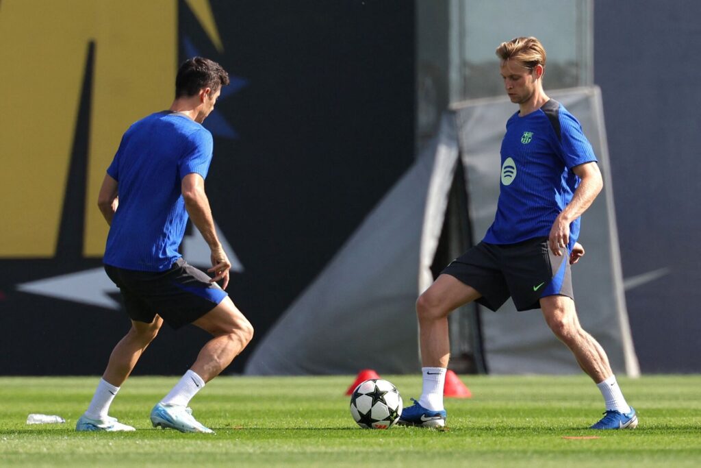 Frenkie de Jong under en træning i FC Barcelona.