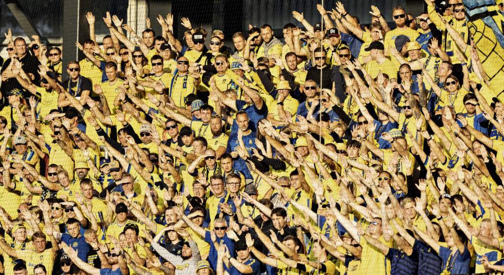 Brøndby IF's fans under kampen mod Silkeborg IF.