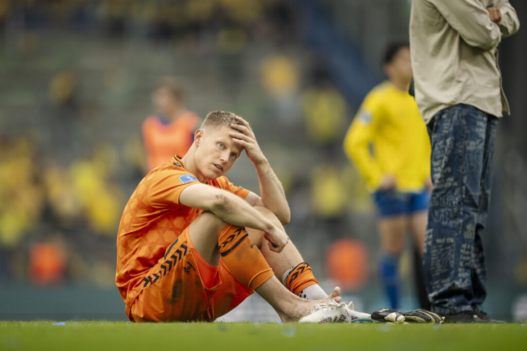 Brøndby IFs Patrick Pentz efter 3F Superliga-kampen mellem Brøndby IF og AGF på Brøndby Stadion i Brøndby søndag den 26. maj 2024.