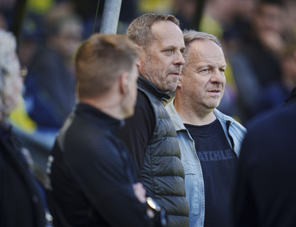 Carsten V. Jensen sammen med Alexzander Zorniger i Brøndby.