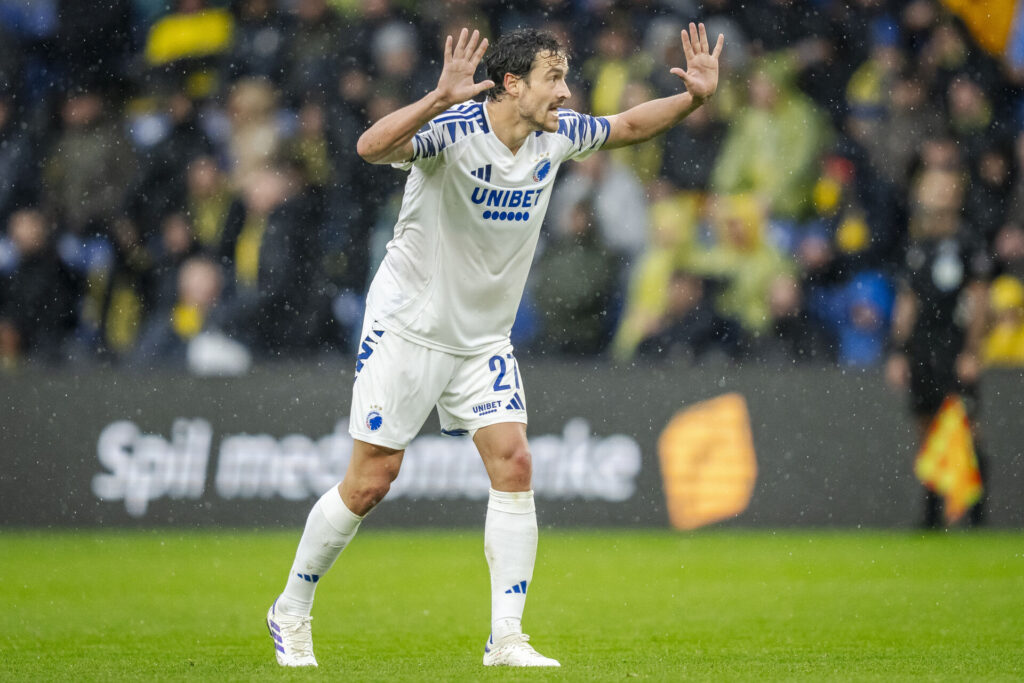 Thomas Delaney under FCK's kamp mod Brøndby IF.