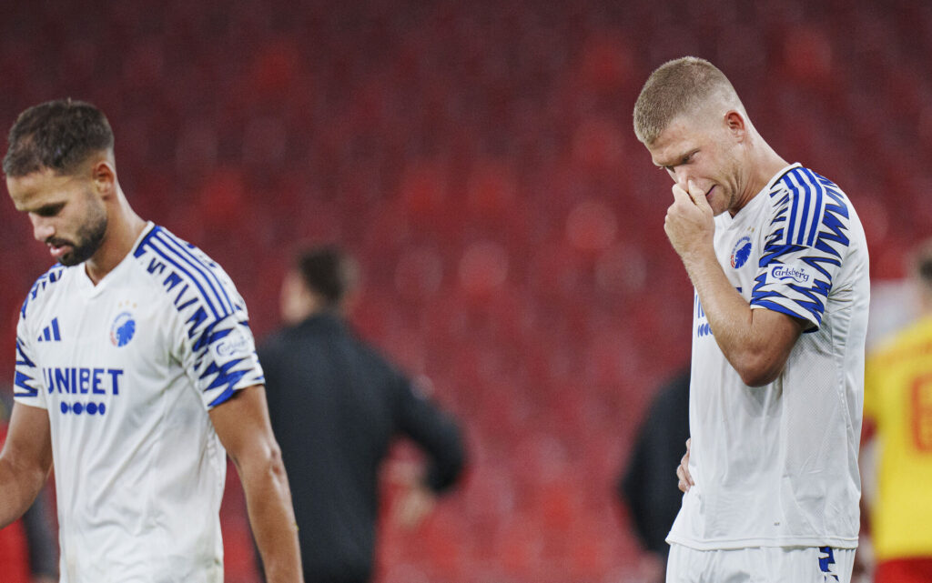 Andreas Cornelius er skuffet efter FCK's nederlag til Jagellionia i Conference League.