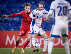 Rasmus Falk i aktion for F.C. København mod AGF.