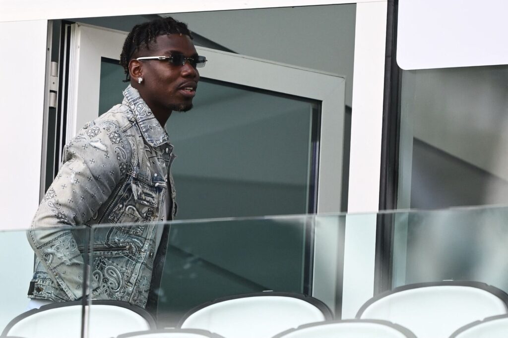 Paul Pogba tilstede på stadion under en af Juventus' kampe.