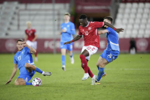 Mohamed Daramy i kamp for det danske U21-landshold.
