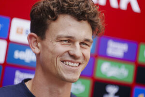 Rasmus Nicolaisen med det danske landshold.