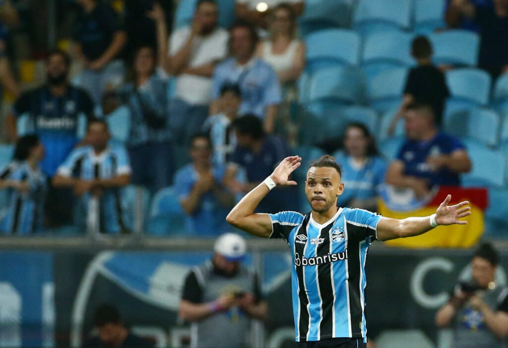 Martin Braithwaite under kampen mellem Gremio og Flamengo.