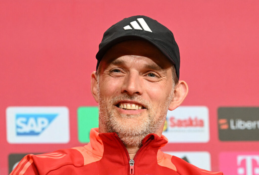 Soccer Football - Bundesliga - Bayern Munich v VfL Wolfsburg - Allianz Arena, Munich, Germany - May 12, 2024 Bayern Munich coach Thomas Tuchel during a press conference after the match