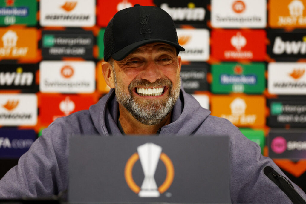 Jürgen Klopp på et af sine sidste pressemøder.