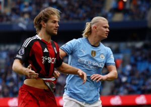 Joachim Andersen og Erling Haaland i duel