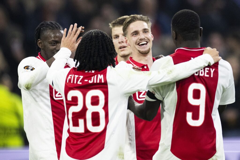 Ajax' spillere i aktion i Europa League