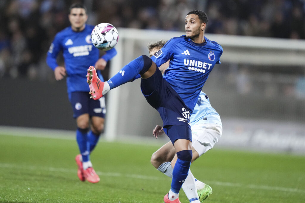 Alias Achouri (FCK 30) under pokalkampen mellem Sønderjyske og FC København, ottendedelsfinalen, på Sydbank Park, Haderslev, onsdag den 30. oktober 2024