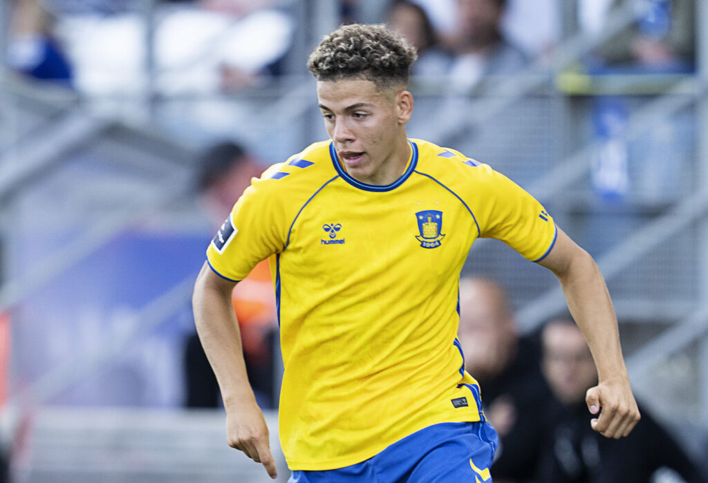 Brøndbys Clement Mutahi Bischoff under superligakampen mellem Lyngby og Brøndby på Lyngby Stadion søndag den 4. august 2024