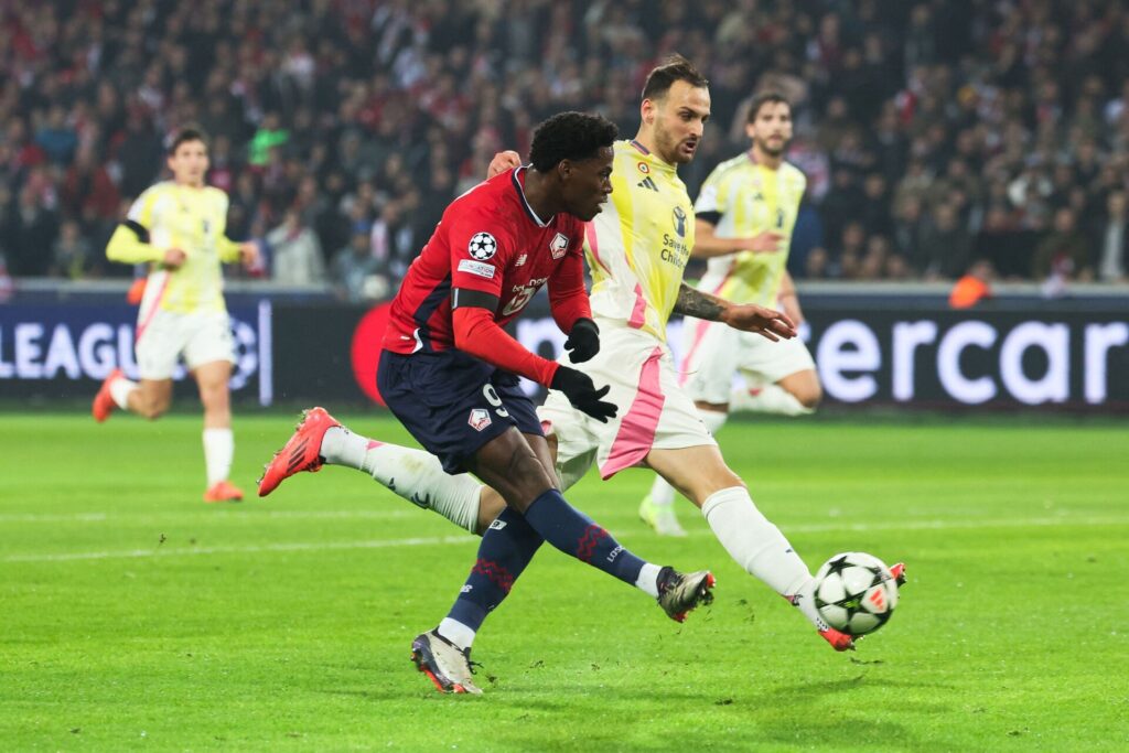 Jonathan David i aktion for LOSC Lille mod Juventus i Champions League