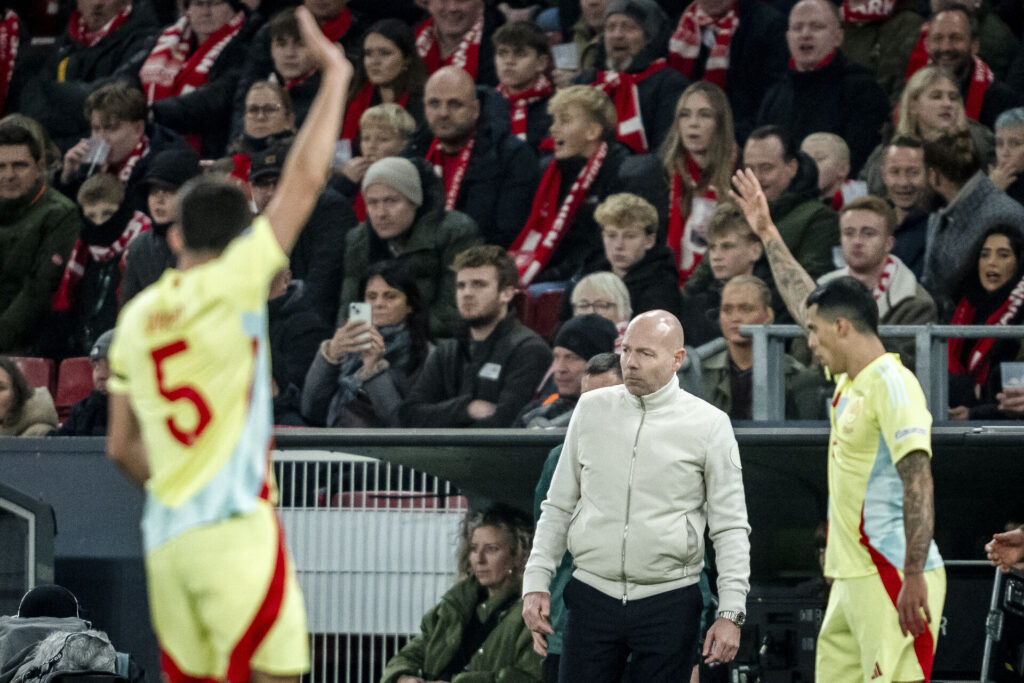 Brian Riemer i sin debutkamp som dansk landstræner imod Spanien.