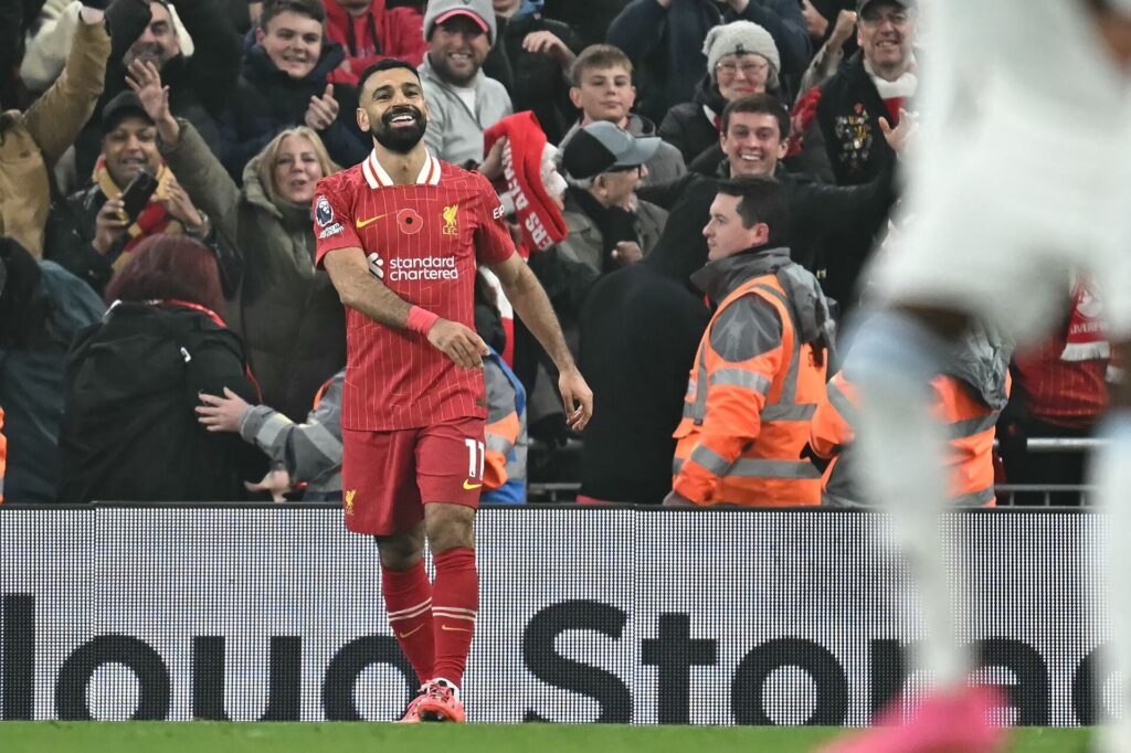 Mohamed Salah under kampen mod Aston Villa i Premier League