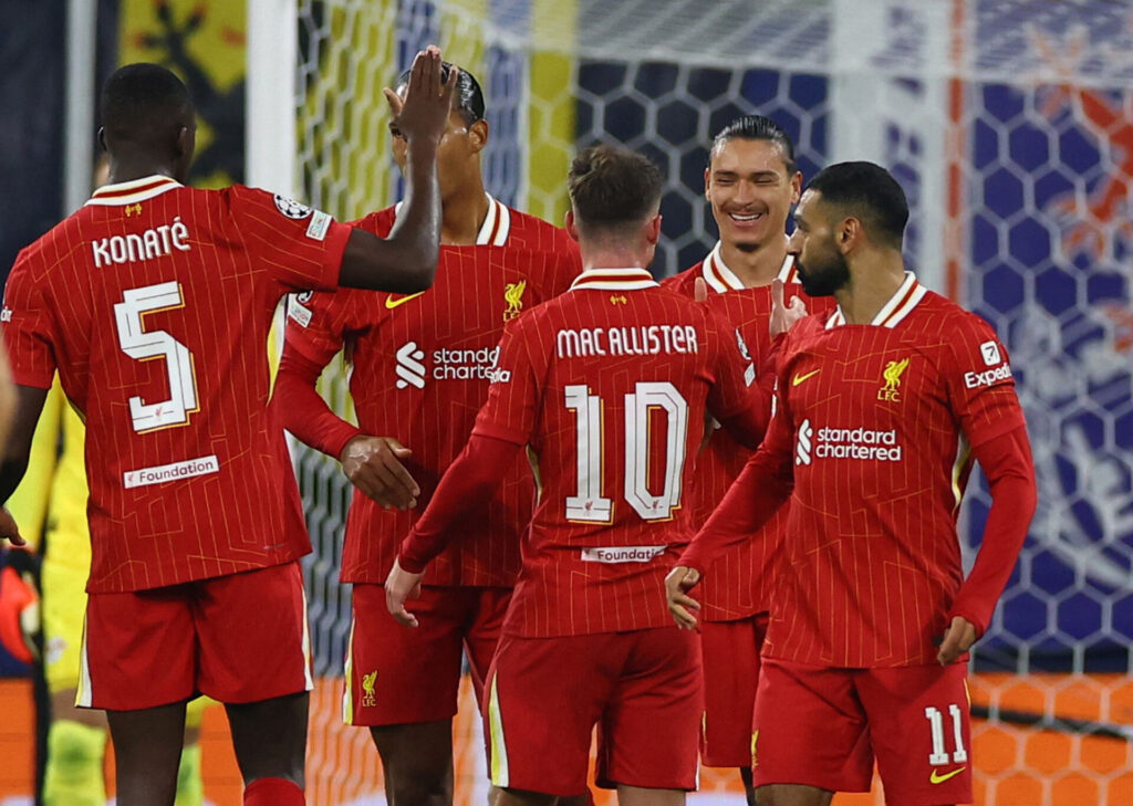 Liverpool-spillerne fejrer endnu et mål