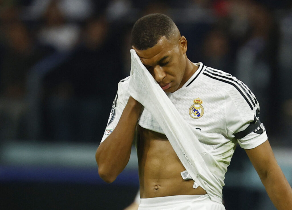 Kylian Mbappé efter Real Madrids kamp mod AC Milan.