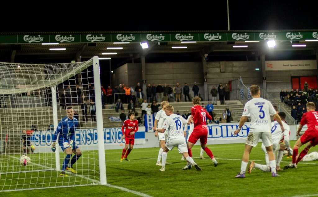 Jeppe Kudsk scorer for FC Fredericia mod Kolding IF.