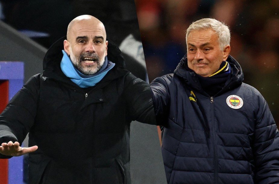 José Mourinho og Pep Guardiola i en kollage overfor hinanden.