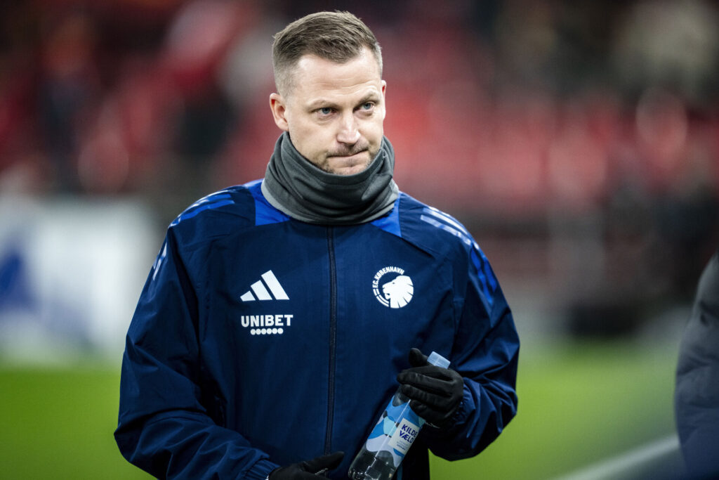 FC Københavns cheftræner Jacob Neestrup før 3F Superliga-kampen mellem FC København og FC Nordsjælland i Parken i København, mandag den 2. december 2024