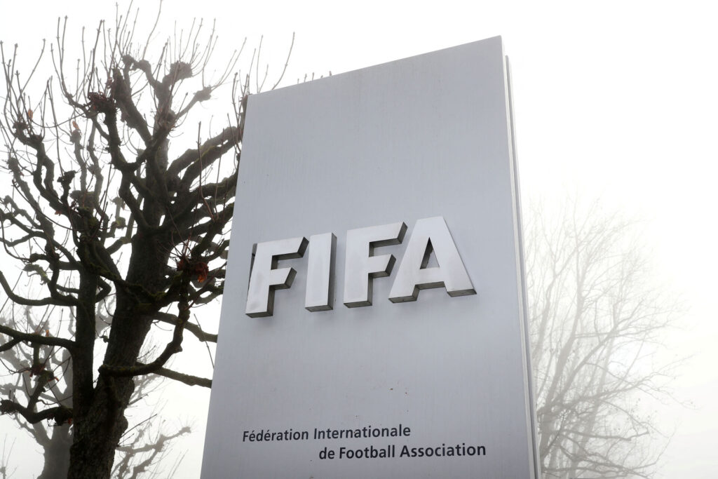 FIFA skilt foran hovedkvarteret i Schweiz