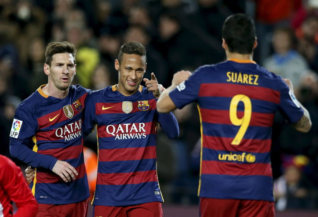 Lionel Messi, Neymar og Luis Suarez.