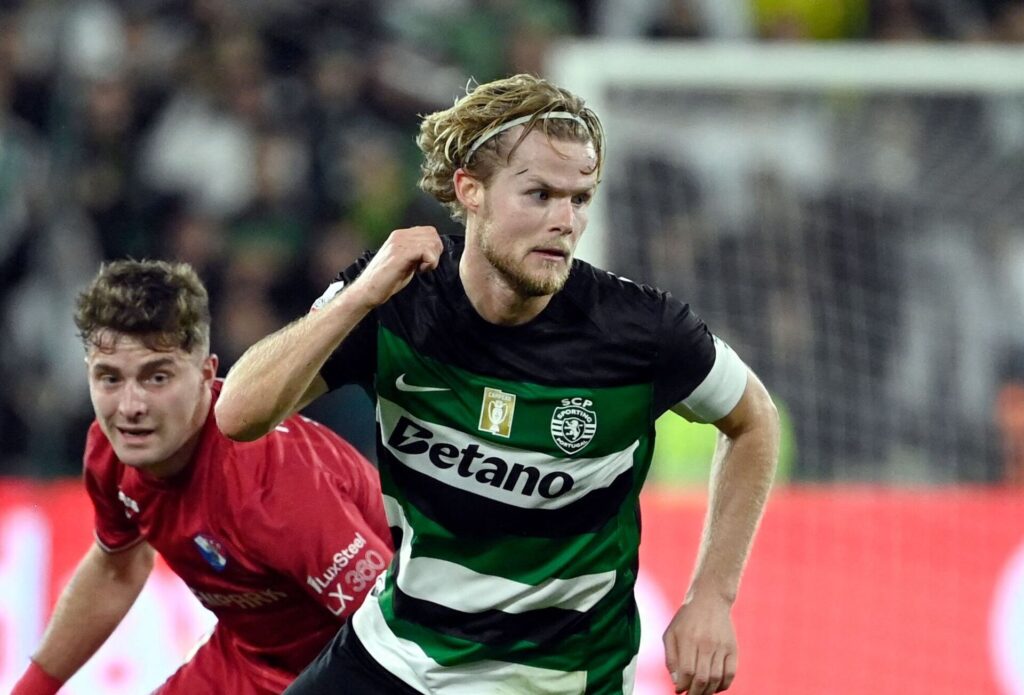 Morten Hjulmand i kamp for Sporting