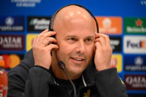 Arne Slot på pressemøde forud for Liverpools Champions League-kamp