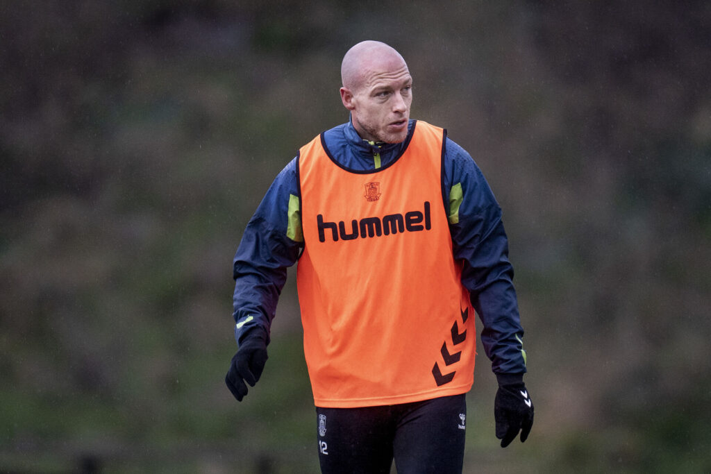 Michael Lumb under et træningspas i Brøndby IF.