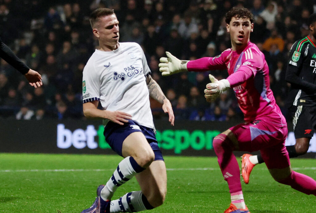 Emil Riis scorer for Preston North End.