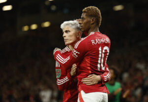 Marcus Rashford sammen med Alejandro Garnacho.