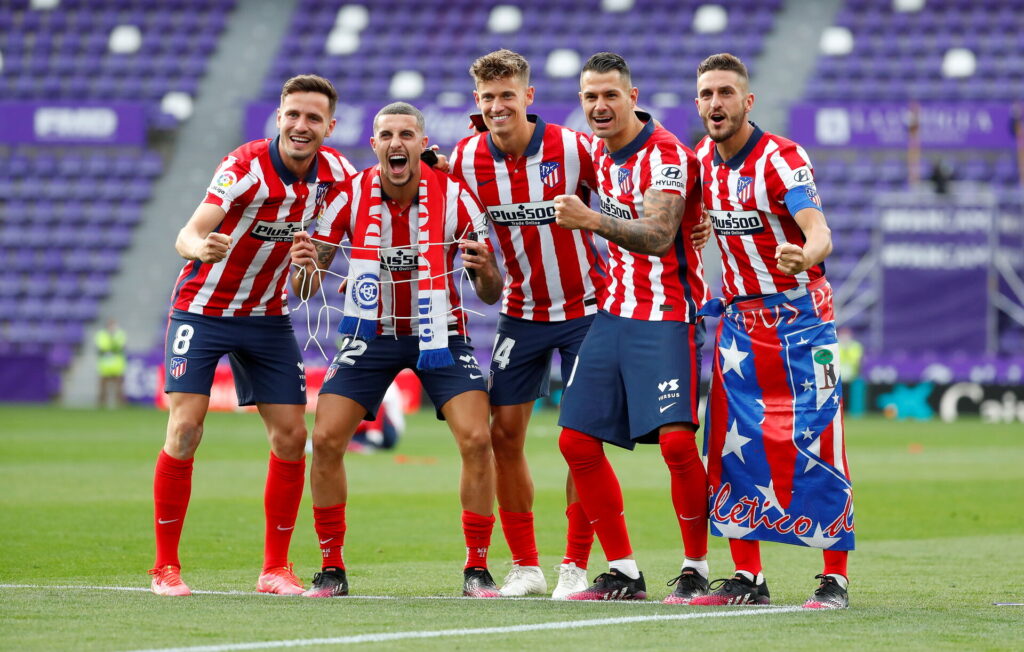 Atletico Madrid-spillere jubler over at have vundet mesterskabet