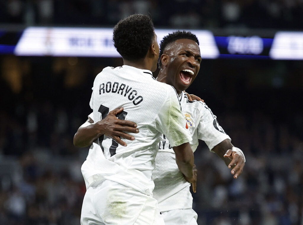 Vinicius og Rodrygo jubler sammen over en scoring for Real Madrid