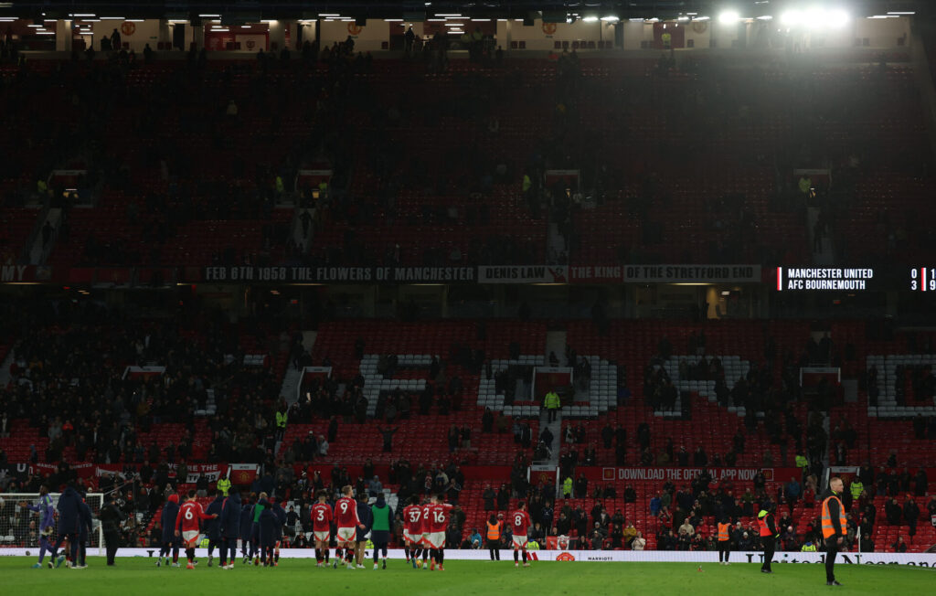 Manchester Uniteds stadion Old Trafford efter en kamp