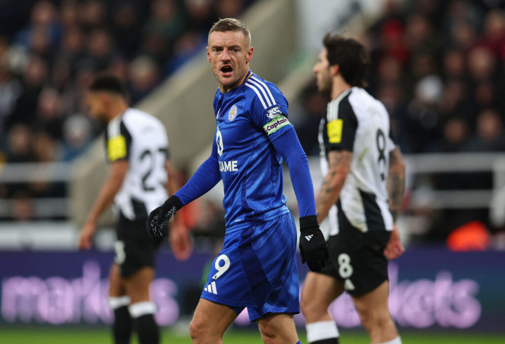 Jamie Vardy i aktion for Leicester City i Premier League mod Newcastle.