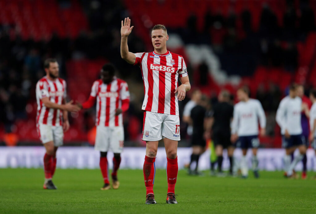 Ryan Shawcross vinker i kamp for Stoke