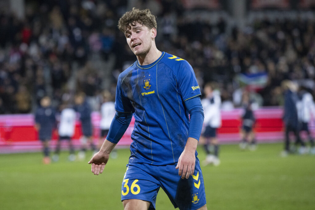 Mathias Kvistgaarden i kamp for Brøndby IF.