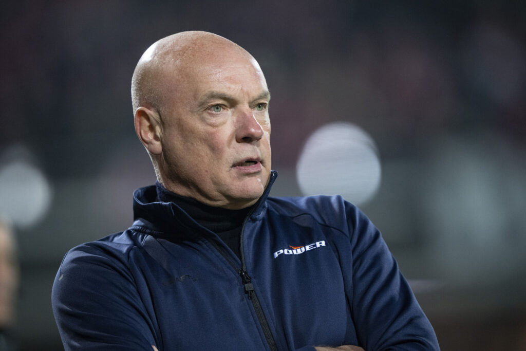 AGF-cheftræner Uwe Rösler under en kamp mod Silkeborg.