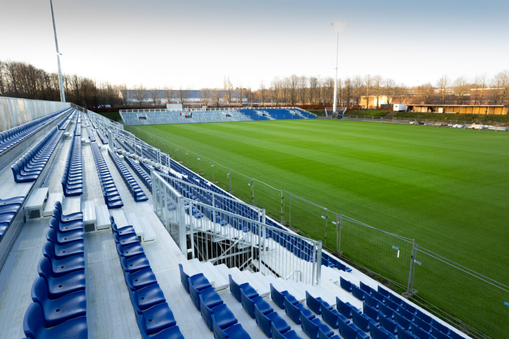 AGF s nye stadion Ceres Park Vejlby set fra det ene hjørne.