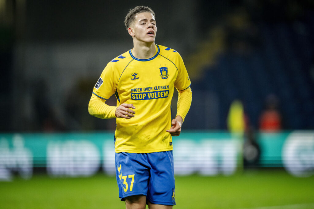 Clement Bischoff i aktion for Brøndby mod FC nordsjælland.