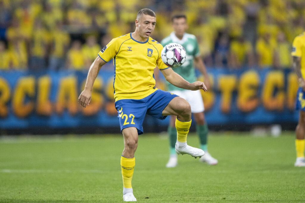 Brøndbys Josip Radosevic under superligakampen mellem Viborg FF og Brøndby IF på Energi Viborg Arena søndag den 21. juli 2024..