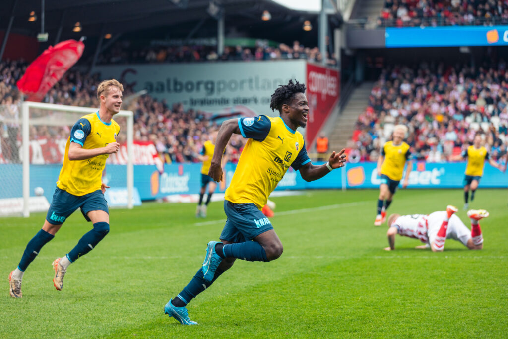 Richmond Gyamfi scorer for Hobro mod AaB.