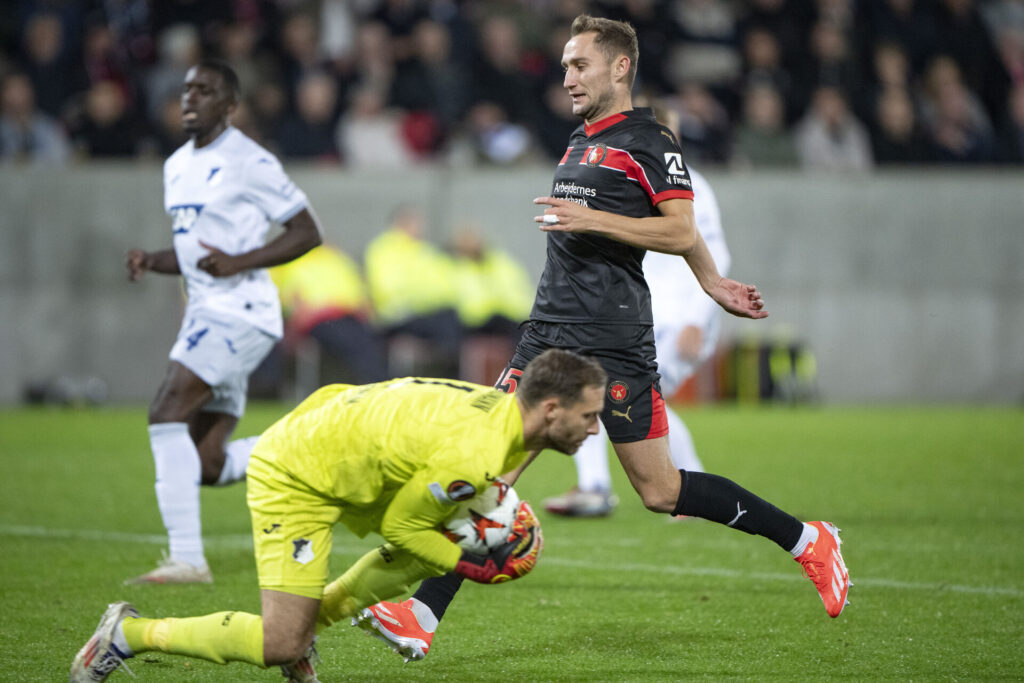 Jan Kuchta under en kamp for FC Midtjylland.