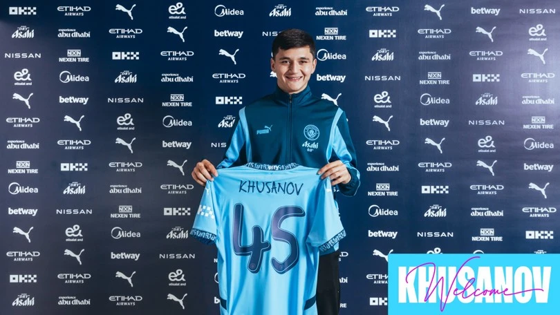 Abdukodir Khusanov præsenteres i Manchester City.