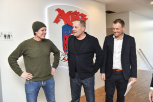 Carsten V. Jensen på sin første dag i AGF.