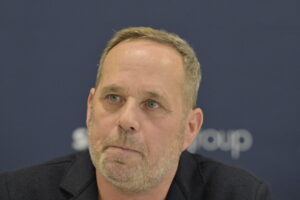 Pressemødet hvor superligaklubben AGF præsenterer deres nye fodbolddirektør Carsten V. Jensen i Fredensvang i Aarhus tirsdag den 7. januar 2025. Carsten V. Jensen tiltræder med det samme i AGF og indtræder på samme tid i direktionen.