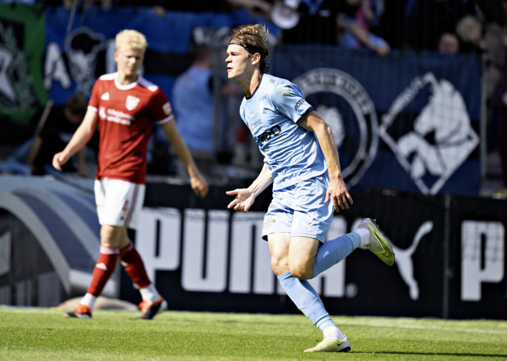 Hugo Andersson under en kamp mod Vejle Boldklub.