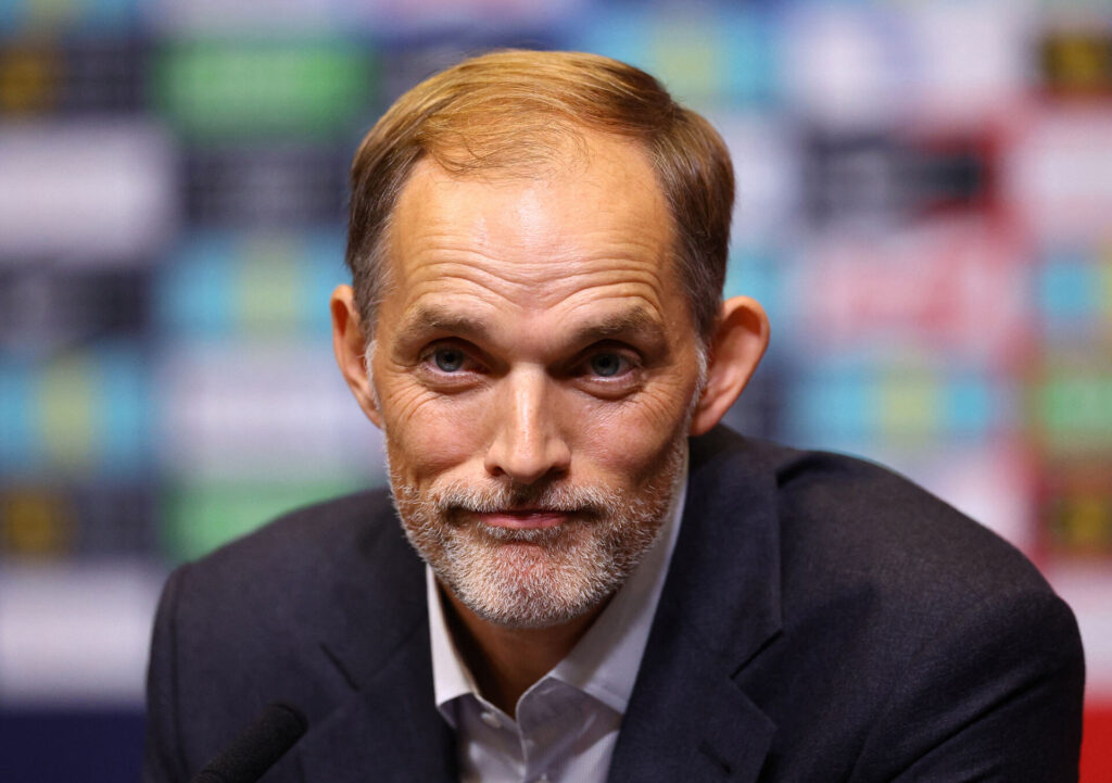 Thomas Tuchel til pressemøde i England